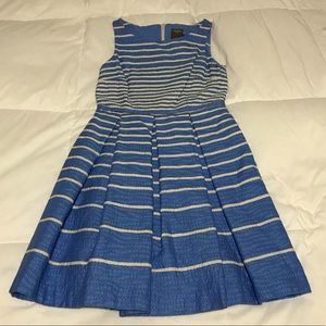 Blue and white pleated dress
